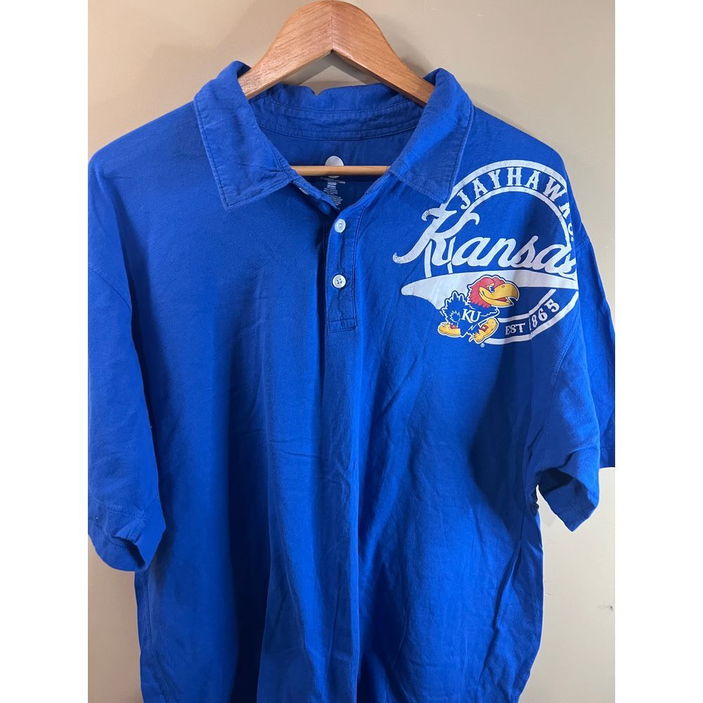 Kansas Jayhawks Polo Shirt - Mens 2XL‎ - Picture 2 of 6